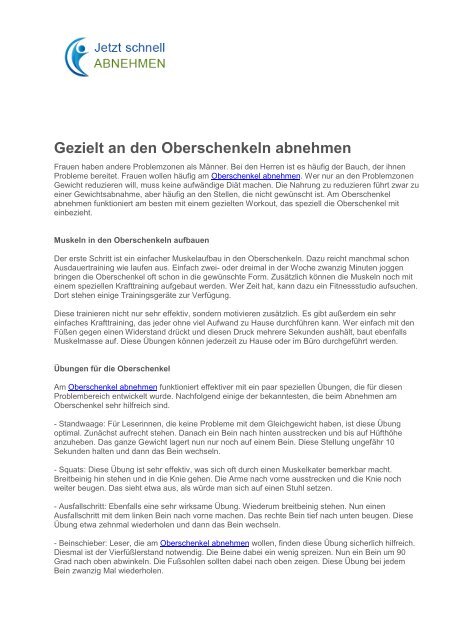 An Den Oberschenkeln Abnehmen