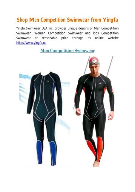 Men Competition Swimwear - Yingfa Swimwear