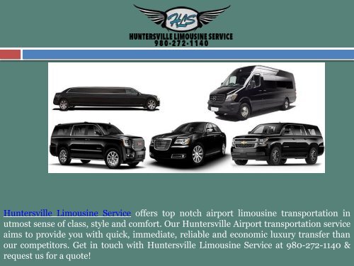 Huntersville limousine service
