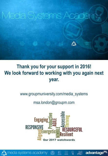 Media Systems Academy 2016 Wrap Up Report 2