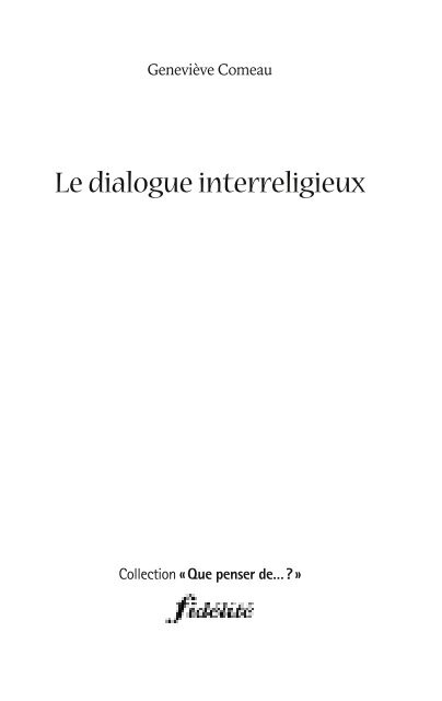 Le dialogue interreligieux