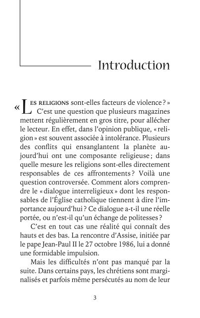 Le dialogue interreligieux