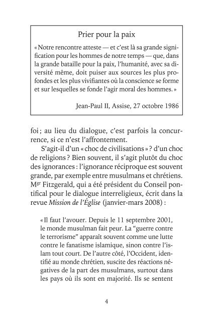 Le dialogue interreligieux