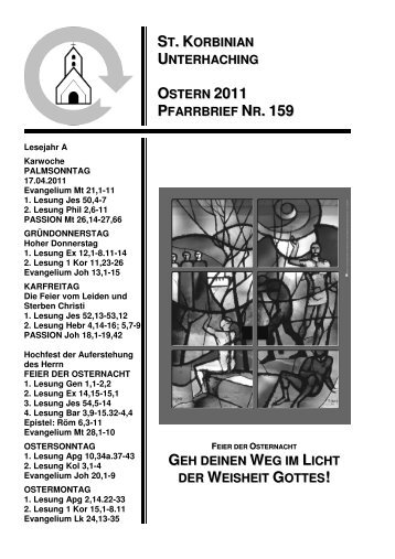 st. korbinian unterhaching ostern 2011 pfarrbrief nr. 159