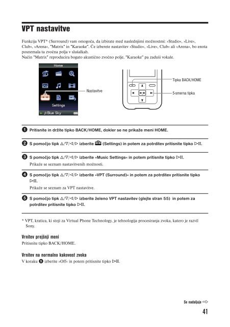 Sony NWZ-S618F - NWZ-S618F Istruzioni per l'uso Sloveno