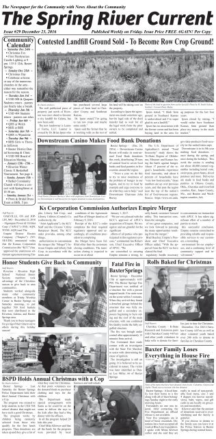 Spring River Current Issue #29, December 23, 2016