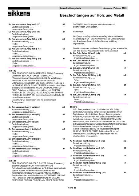 Beschichtung auf Holz und Metall - Sikkens