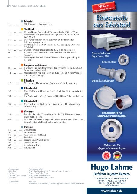 AB Archiv des Badewesens Januar 2017