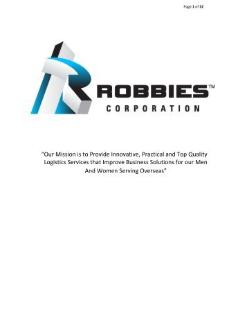 ROBBIES CORPORATION 