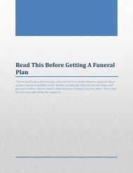 Read This Before Getting A Funeral Plan