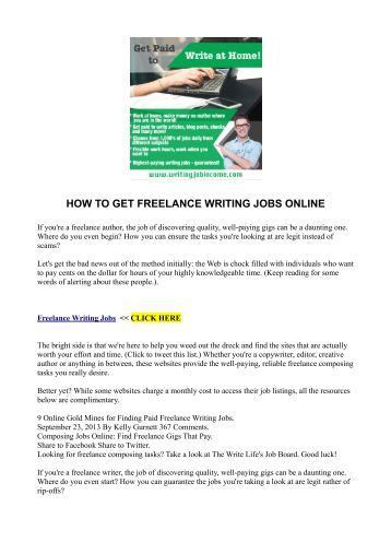 How to find writing jobs