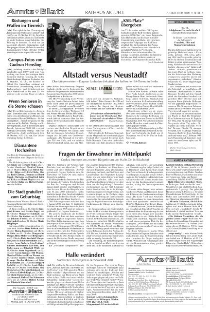 Amtsblatt Nr. 17 vom 07.10.2009 - Stadt Halle (Saale)