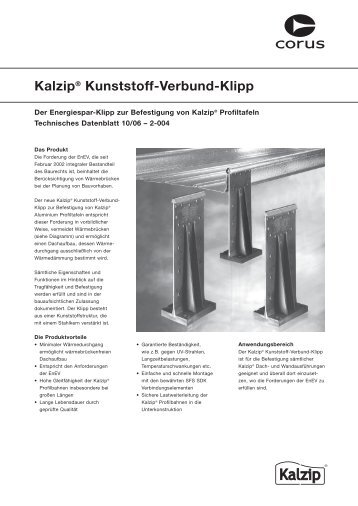 Kalzip® Kunststoff-Verbund-Klipp