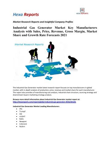 Industrial Gas Generator Market Key Manufacturers Analysis with Sales