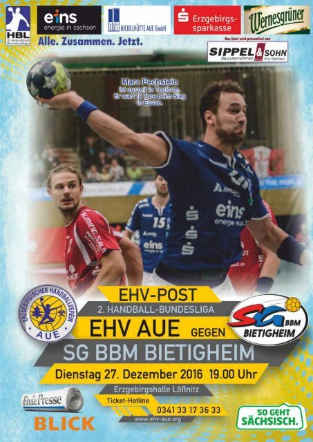 EHV Post EHV Aue gegen SG BBM Bietigheim