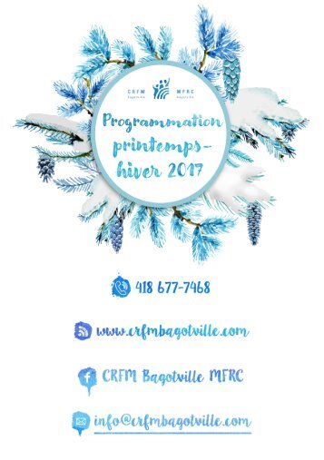 Programmation printemps-hiver 2017 du CRFM de Bagotville