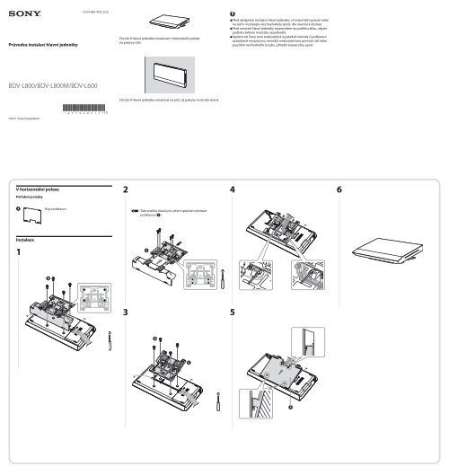 Sony BDV-L800 - BDV-L800 Guida all'installazione dell'unit&agrave; principale Ceco