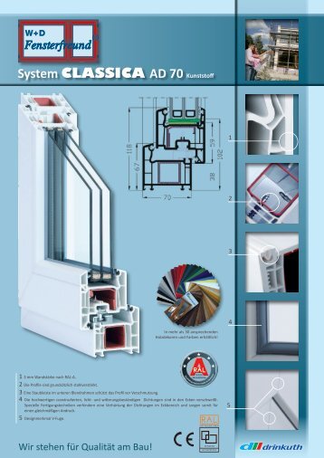 System CLASSICA AD 70 Kunststoff - W+D Fensterfreund