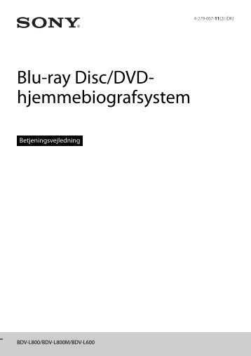 Sony BDV-L800 - BDV-L800 Istruzioni per l'uso Danese