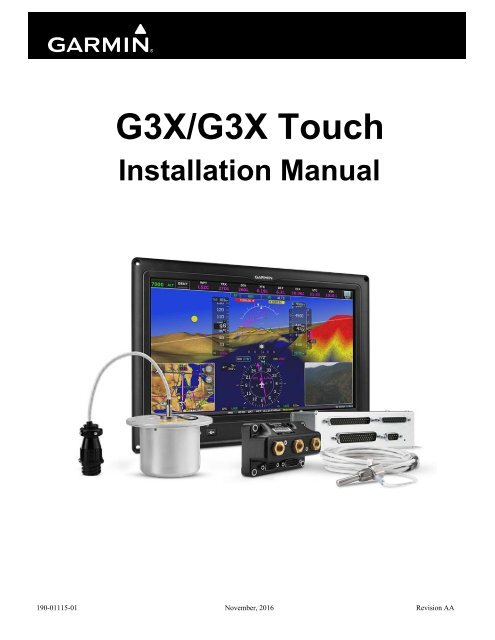 Garmin G3X&amp;trade; - G3X/G3X Touch Installation Manual