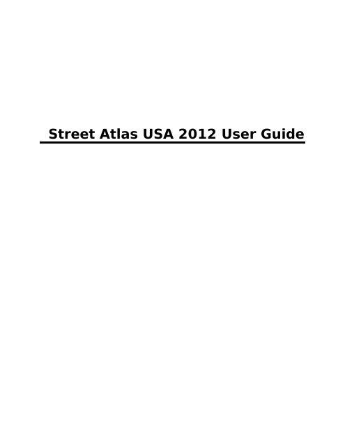 Garmin Street Atlas USA 2012 Plus - Owner's Manual