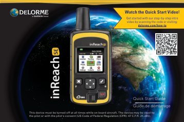 Garmin inReach SEÂ® - Quick Reference Guide