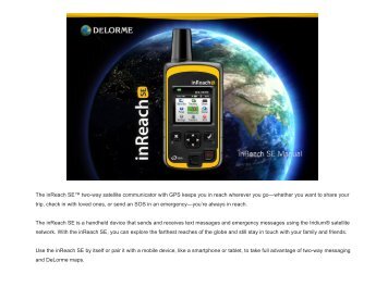 Garmin inReach SEÂ® - Owner's Manual