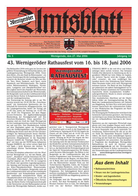 Juni 2006 - Stadt Wernigerode