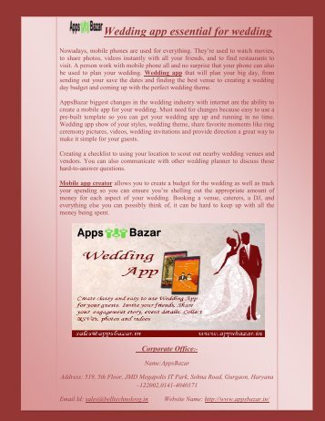 Wedding app essential for wedding