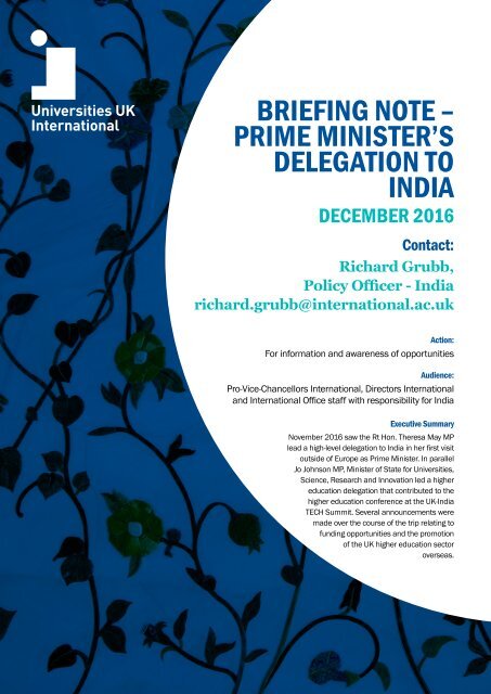 PRIME MINISTER’S DELEGATION TO INDIA