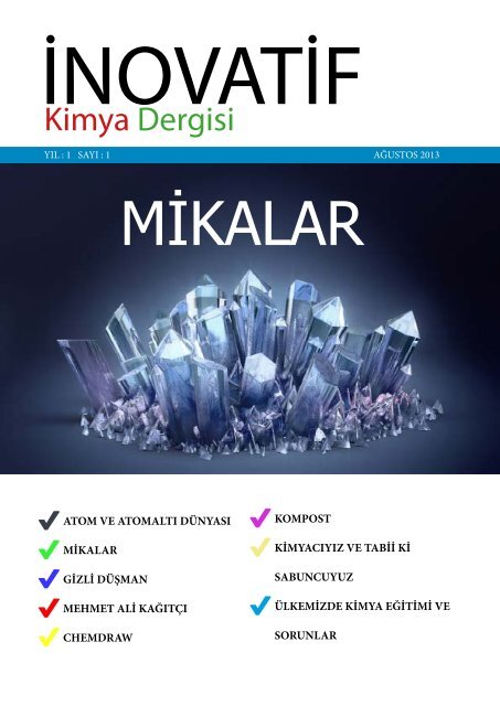 İnovatif Kimya Dergisi Sayı 1