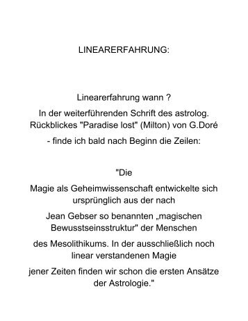 Linear-Erfahrung. -