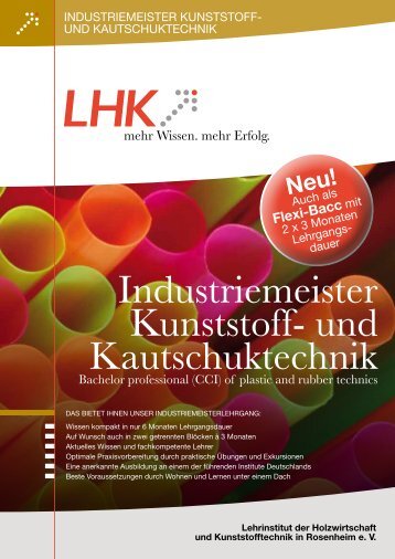Industriemeister Kunststoff- und Kautschuktechnik - LHK Rosenheim