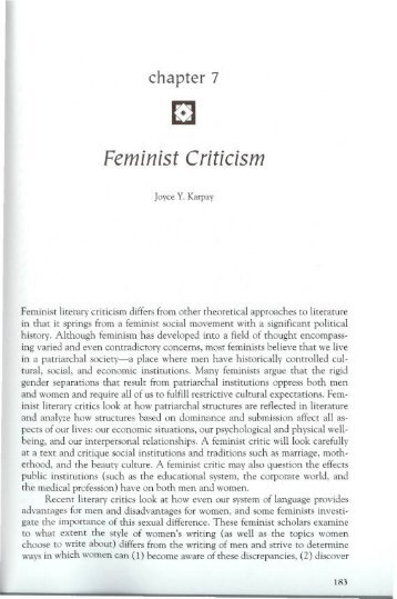 FeministCriticismJoyceKarpay