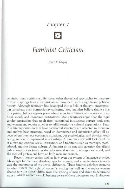 FeministCriticismJoyceKarpay