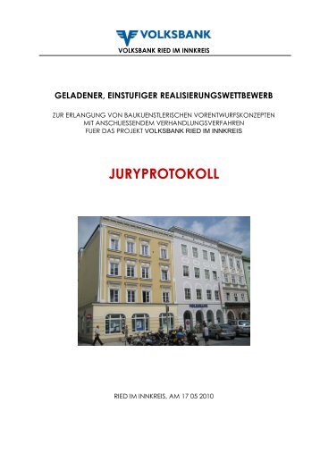 JURYPROTOKOLL - architekturwettbewerb