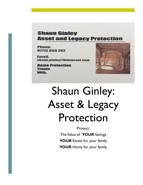 Asset and Legacy Protection - Services and 12% Investment Products