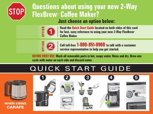 Hamilton Beach 2-Way FlexBrew&reg; Coffee Maker (49983A) - Quick Start  Guide