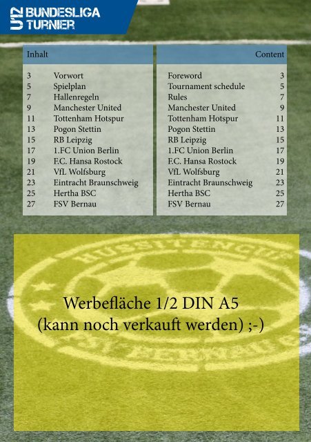 U12 Bundesliga Turnier Programmheft