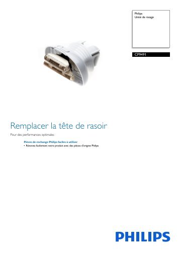 Philips UnitÃ© de rasage - Fiche Produit - FRA