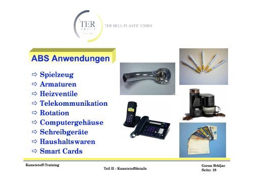 Technisches Training Teil III Kunststoffdetails - Mayweg GmbH