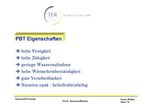 Technisches Training Teil III Kunststoffdetails - Mayweg GmbH