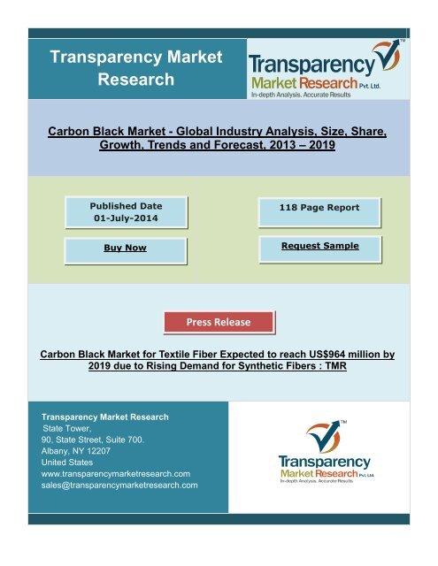 Carbon Black Market for Textile Fiber Expected to reach US$964 million by 2019 due to Rising Demand for Synthetic Fibers