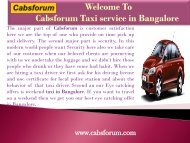 Bangalore Coorg Car Rentals|Cabs Forum