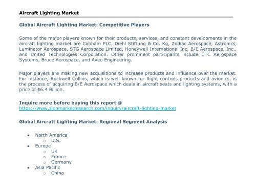 Aircraft Lighting Market, 2016 - 2024