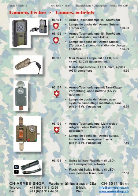 Armee Artikel Katalog 2016  