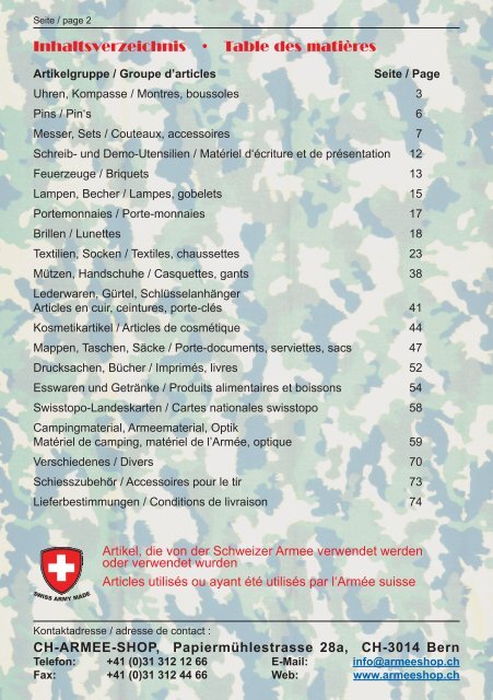 Armee Artikel Katalog 2016  