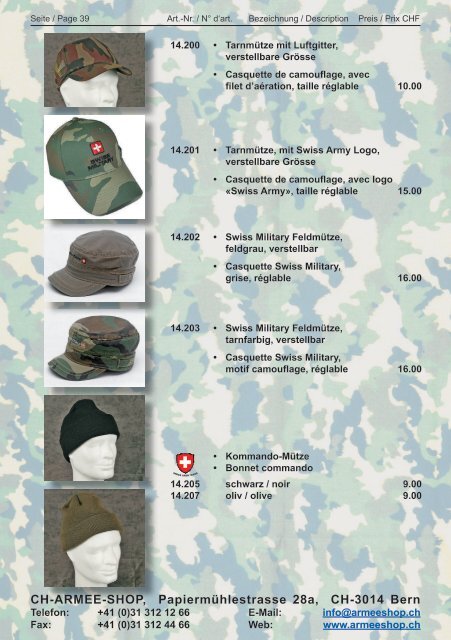 Armee Artikel Katalog 2016  