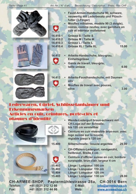 Armee Artikel Katalog 2016  