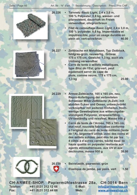 Armee Artikel Katalog 2016  